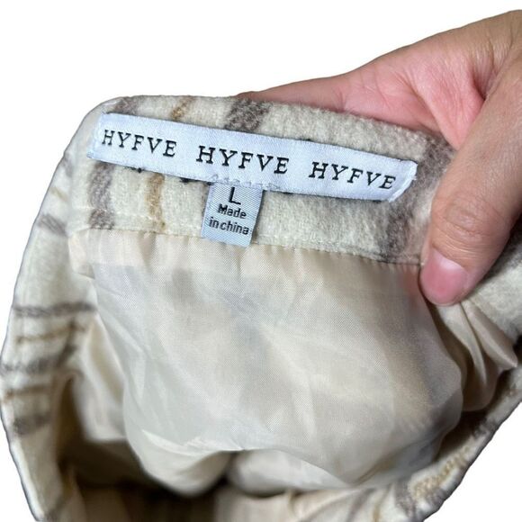 Hyfve Plaid Zip Front Wool Blend Mini Skirt Size Large - Picture 7 of 8